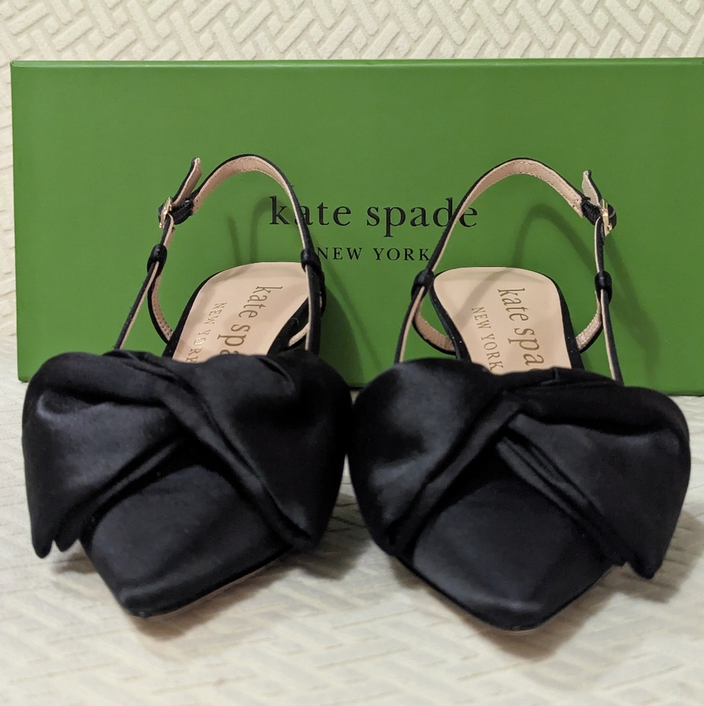 NIB Kate Spade Marseille Black Bow Heels - Size 7.5